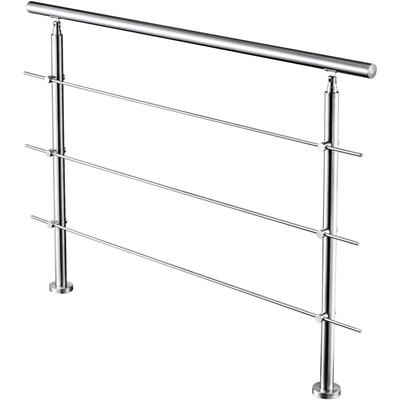 Aica Handlauf 150cm Geländer 3 Querstäbe Treppengeländer Brüstung 201 Edelstahl Image
