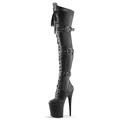 Bottes à plateforme hautes en cuir verni rouge pour femmes – Bottes à talons aiguilles à boucle au-dessus du genou pour tenues de club, cosplay et spectacles de danse exotique