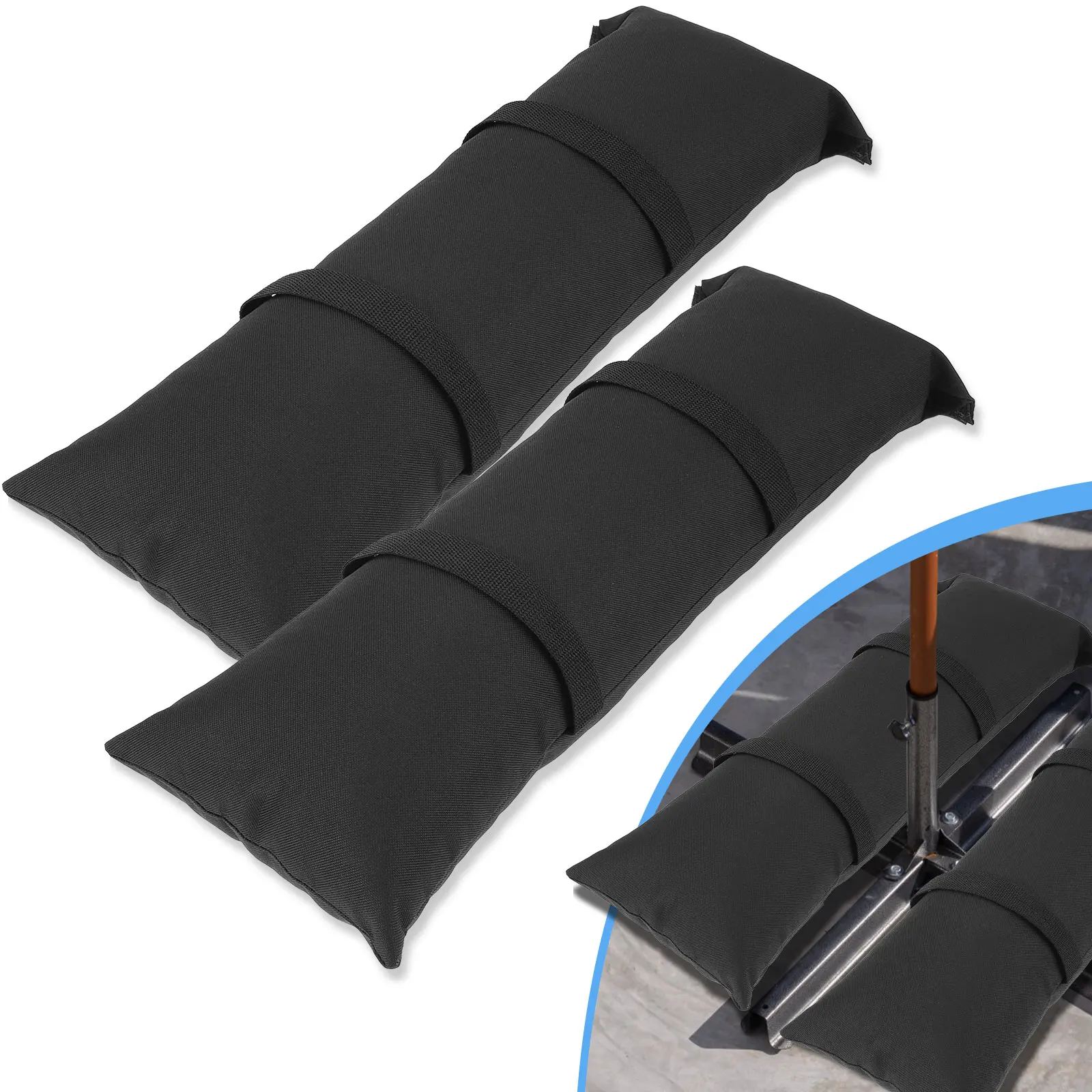 2 Stück Oxford-Stoff gewölbte Sandsäcke, wetterfest, befüllbar, Outdoor-Möbel, Sandsäcke, reißfeste Schirmbasis