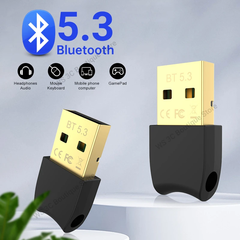 USB Bluetooth 5,3 Dongle Adapter Aux Audio Receiver Sender Für PC Lautsprecher Laptop soundbox Drahtlose Maus USB Sender Image