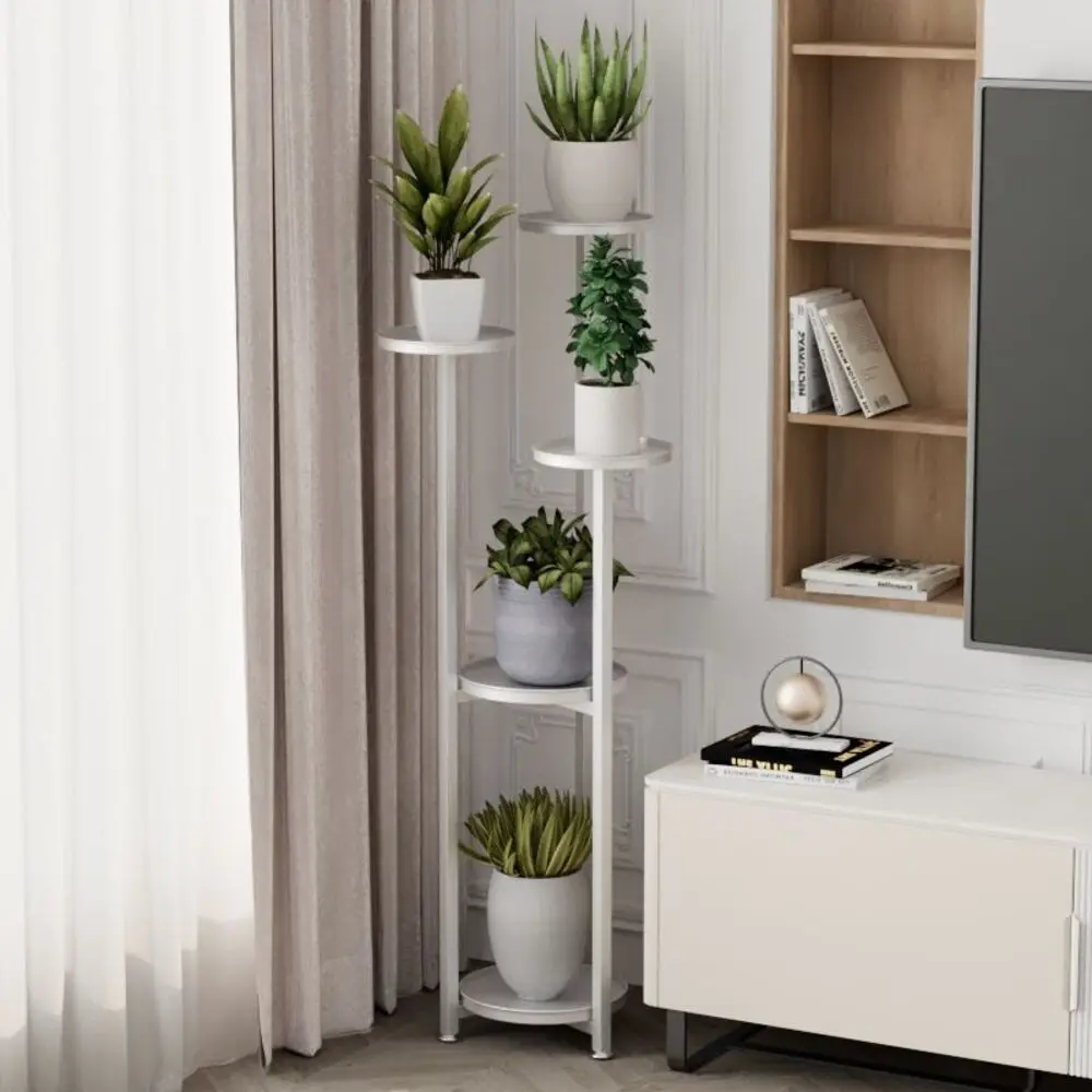 Pflanzenständer für den Innenbereich, mehrschichtige Pflanzenständer für Zimmerpflanzen mit rutschfesten Füßen, Eckpflanzenständer für das Heimbüro Image