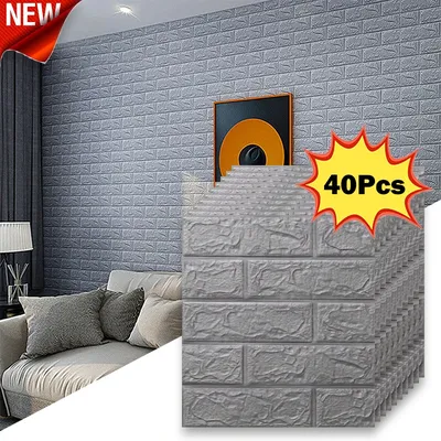 40 Stück verdickte Tapete wasserdicht und feuchtigkeit beständig selbst klebende elegante Wohnzimmer Schlafzimmer dekorative Aufkleber Image