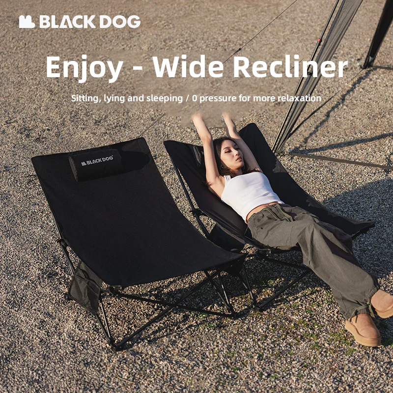 Blackdog Outdoor Klappbarer Liegestuhl Angelstuhl mit Baumwollkissen Nickerchenstuhl Home Freizeit Lazy Chair Tragbare Aufbewahrung Camping