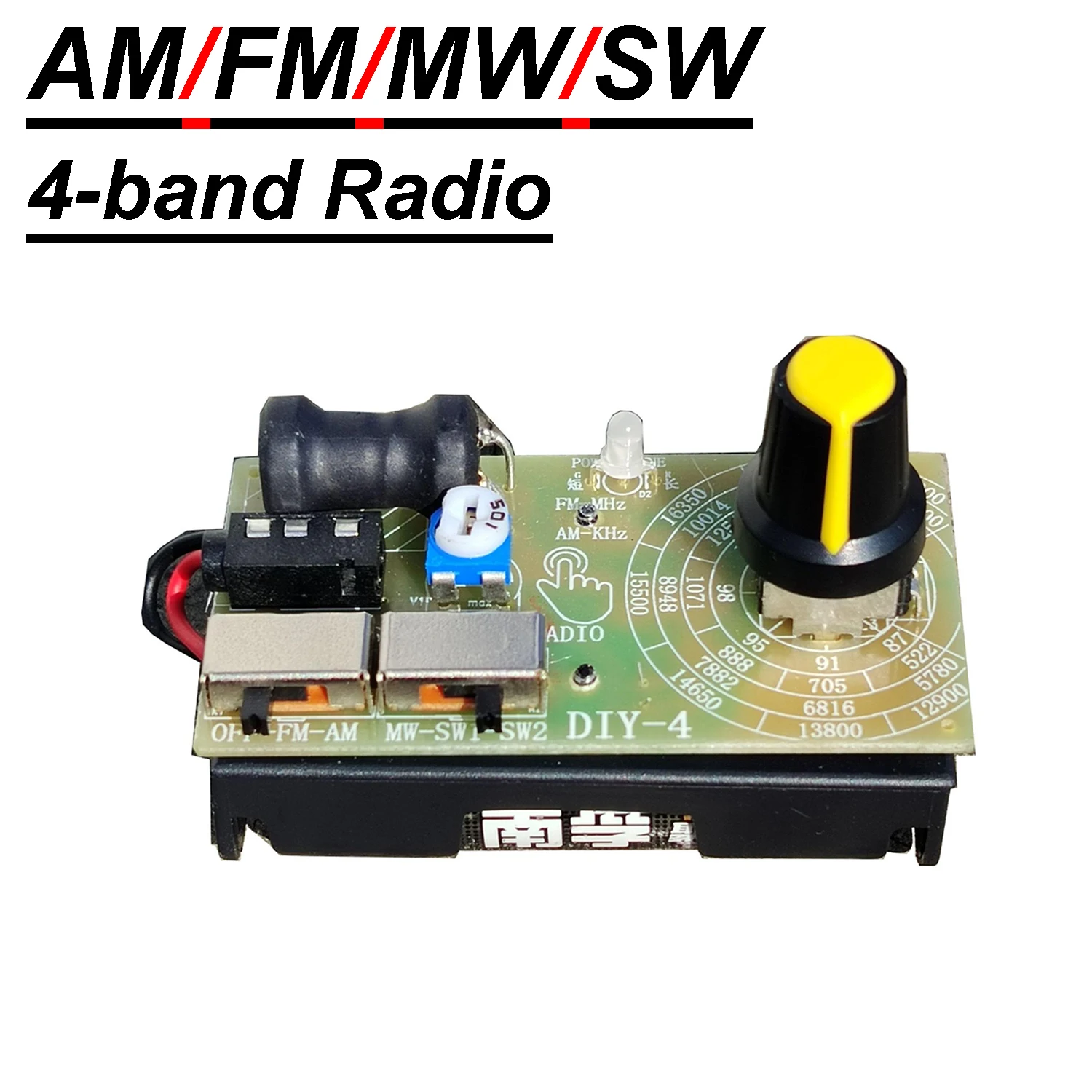 AM/FM Mittelwellen-Kurzwellenradio 4-Band FM MW SW-Empfänger Kopfhörer-Funkmodul Lautstärke einstellbar Image