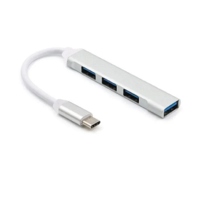 Typ-C HUB 1 bis 4 USB 3.0 Splitter 2.0 Hub Aluminiumlegierung Dockingstation 4 Ports Ultradünn Image