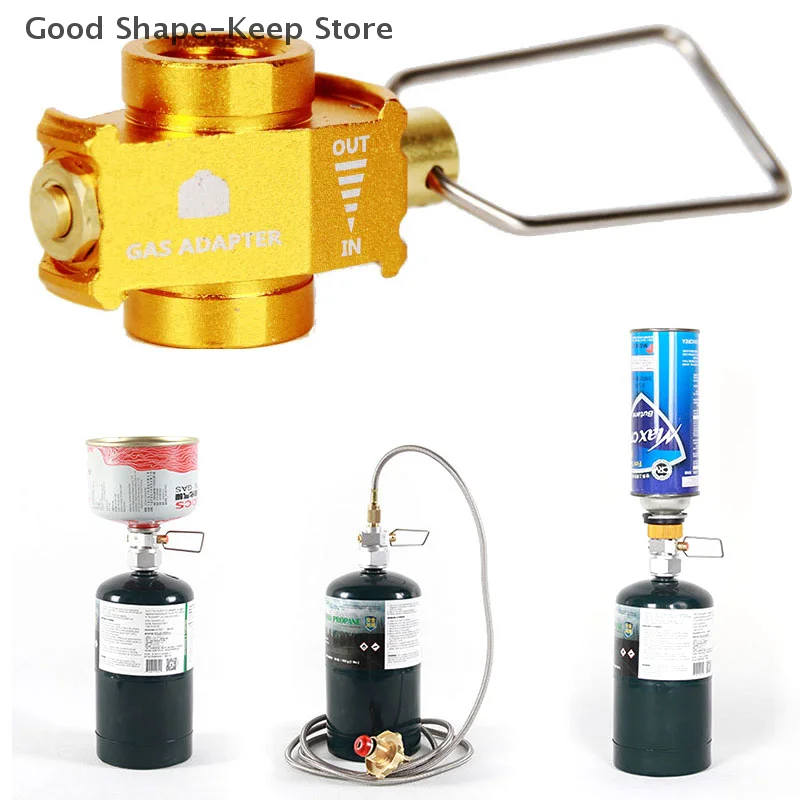 Camping Gas Saver Plus Flat Tank Nachfülladapter Konverter Shifter Outdoor Gas Conversion Tool Unverzichtbar für Outdoor-Abenteuer Image