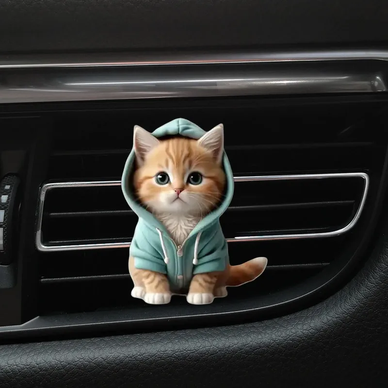 Süße Katze Auto Luftauslass Parfüm Clip Acryl Kätzchen Auto Dekoration Aromatherapie Zubehör Image