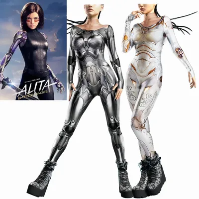 Halloween Alita Battle Angel Roboter Cyberpunk Catsuit Cosplay Overall Sexy Mädchen Frauen Zentai Party Karneval Maskerade Body Image