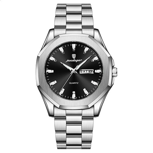 Luxus männer armbanduhr wasserdicht leucht woche datum original mann uhr edelstahl sport quarz herren uhren Image