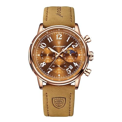 Sportuhr für Mann wasserdicht leuchtend Chronograph Datum Herrenuhren Quarz Nylon Leder Herrenuhr