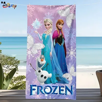 Disney Frozen Character Beach Towel: Elsa, Anna & Olaf! Suitable for towels, bath towels, beach towels, gifts