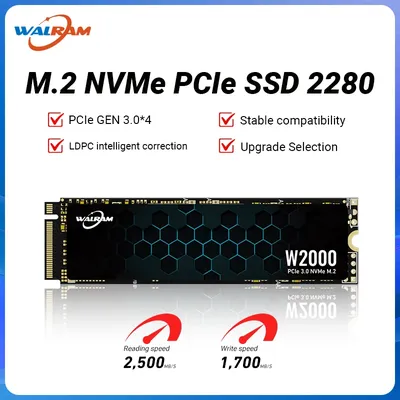 WALRAM M2 PCIe 3.0 NVMe SSD 1 TB 512GB 256GB 128GB M.2 PCIe 3.0*4 2280 SSD 1TB 256 512 GB Solid State Disk For Desktop PC Laptop