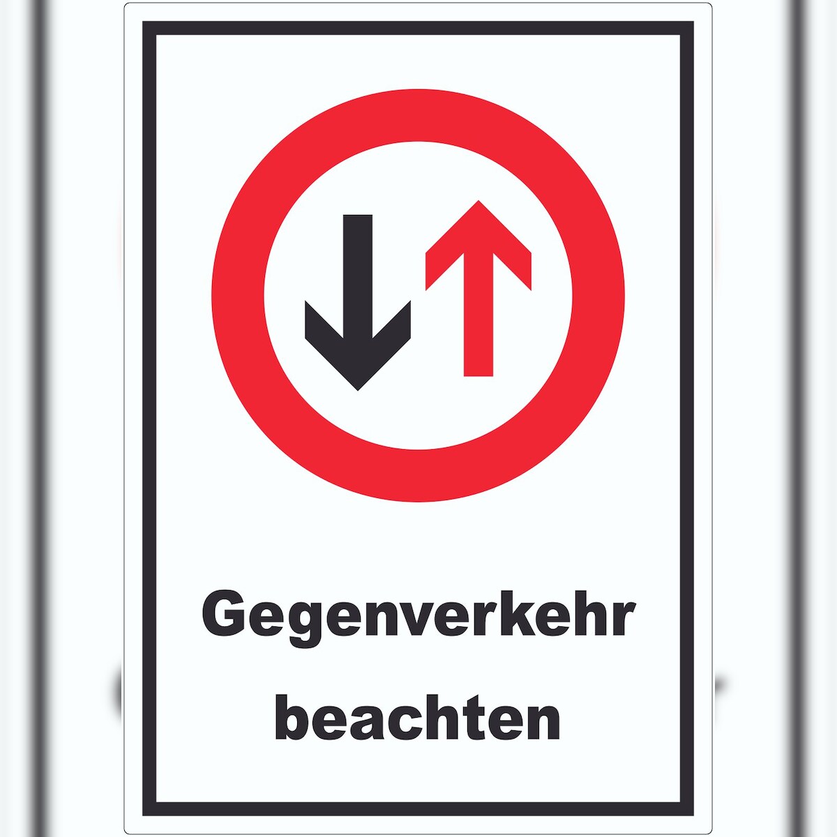 HB-Druck Aufkleber Verkehrszeichen 208 Gegenverkehr A7 (74x105mm) Image