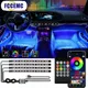 Retroilluminazione RGB App remota Controllo musicale Lampada decorativa automatica Neon LED Interni auto Ambient Piede Luce di striscia Kit Accessori