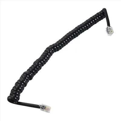 9.3" Black RJ9 Telephone Phone Modem Coil Line Cord Cable