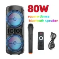 Altoparlante portatile esterno wireless da 80 W ad alta potenza da 12 pollici con doppio altoparlante Subwoofer Altoparlante Bluetooth Altoparlante a colonna Super Bass Supporta TF