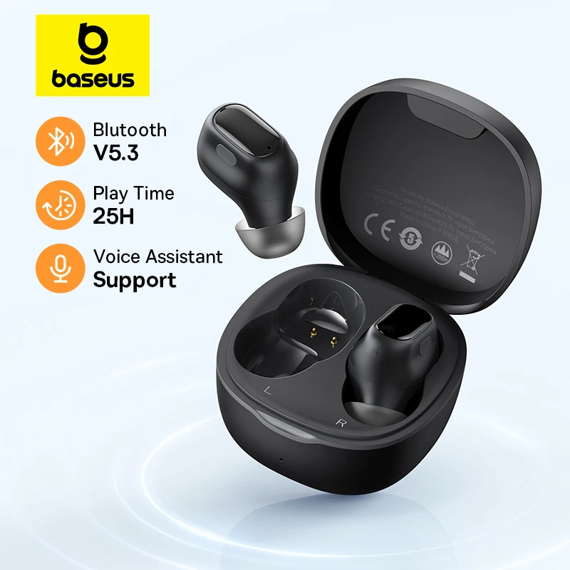 Baseus Bowie WM01 TWS Auricolari wireless Bluetooth 5.3 Auricolari HD Cuffie Touch Control Auricolari per cuffie iOS/Android