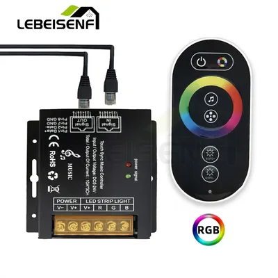 DC 5-24V RGB RGBW RGBCCT Color LED Sync Music Controller with RF Full Touch Remote Dimmer for