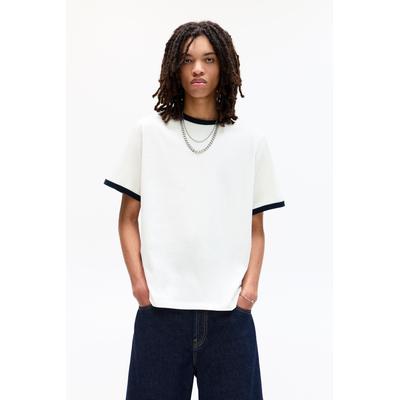 T-Shirt With Contrast Ribbed Trims