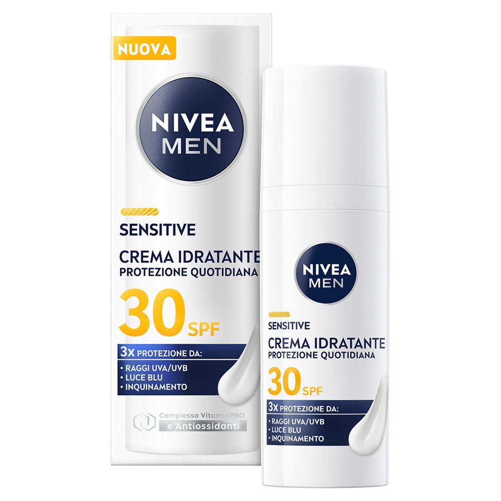 Nivea Men Sensitive Crema Viso Uomo Idratante Protezione Quotidiana SP