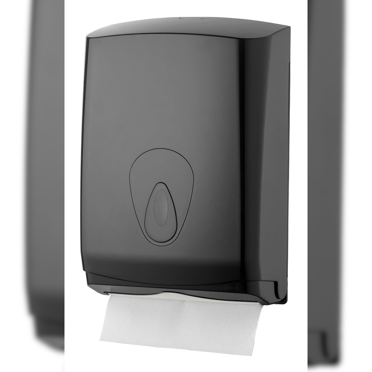 All Care PlastiQline Papierhandtuchspender MIDI - Kunststoff - schwarz - Farbfenster grau Image