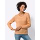 Strickpullover CLASSIC BASICS "Langarm-Pullover", Damen, Gr. 48, rot (apricot), 100% Polyacryl, unifarben, gemustert, Langarm, Pullover