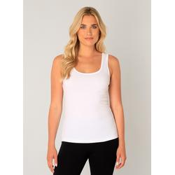 Trägertop BASE LEVEL "Yippie", Damen, Gr. 40, weiß, Jersey, Obermaterial: 100% Viskose, unifarben, Basic, figurbetont taillenbedeckt, Rundhals, ohne Ärmel, Tops, mit breiten Trägern