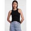 Ripptanktop PIECES "PCRUKA BOXER TANK TOP NOOS BC", Damen, Gr. S, schwarz, Rippware, Obermaterial: 95% Baumwolle, 5% Elasthan, unifarben, casual, figurbetont normal, Rundhals, ohne Ärmel, Tops