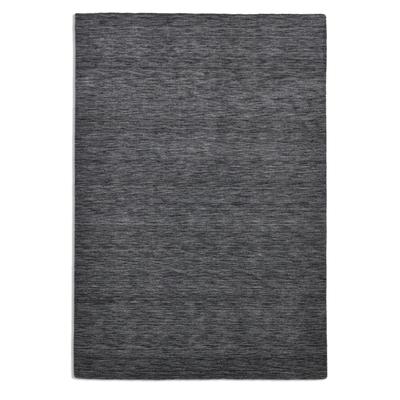 Wollteppich THEKO "Holi", grau (dunkelgrau), B:40cm H:13mm L:60cm, Schurwolle, Teppiche, Uni-Farben, leicht meliert, reine Wolle, handgewebt mit Knüpfoptik Image