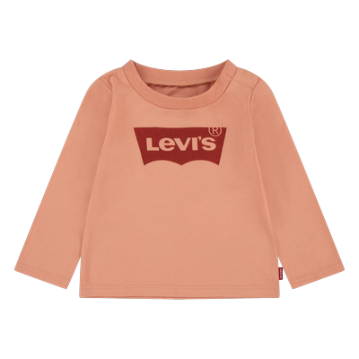 Langarmshirt LEVI'S KIDS, Mädchen, Gr. 36M (98), orange (terra cotta), Obermaterial: 60% Baumwolle, 40% Polyester, bedruckt, Basic schmal, Rundhals, Langarm, Shirts, for BABYS Image