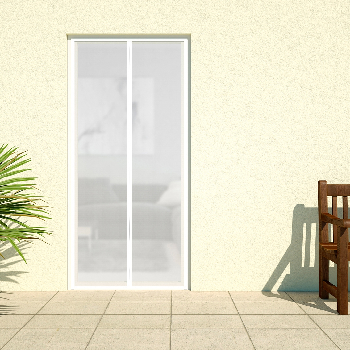 Insektenschutz-Vorhang HECHT INTERNATIONAL "DELUXE", weiß (rahmen: weiß gewebe: weiß), B:100cm H:220cm, Insektenschutzgitter, BxH: 100x220 cm, kürzbar