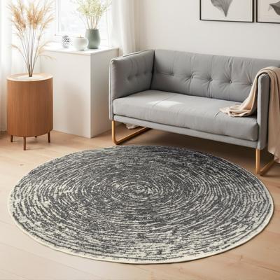 Teppich HANSE HOME "Cavallo", beige (creme, grau), H:9mm Ø:120cm, Polypropylen, Teppiche, Wohnzimmer, Schlafzimmer, Flur, Kurzflor, meliert, Vintage, weich Image
