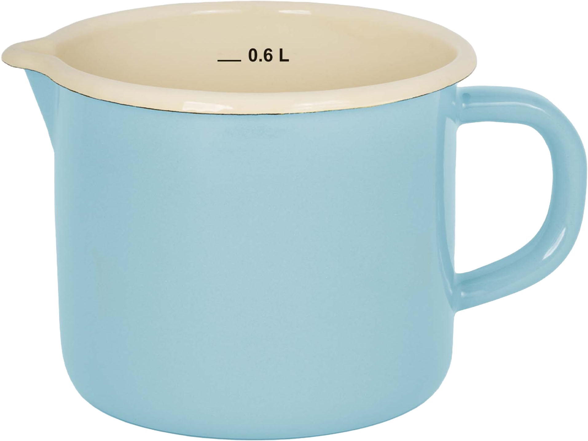 Milchtopf KRÜGER "Sylt", blau (pastell, blau), B:10cm H:9,5cm L:14,5cm Ø:10cm, Töpfe, Induktion Image