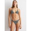 Triangel-Bikini-Top MARC O'POLO "Summer Blacks", Damen, Gr. M, N-Gr, schwarz, weiß cotton print, Obermaterial: 70% Polyamid, 30% Elasthan, gestreift, casual, Bikini-Oberteile, Streifen-Design, Neckholder zum Binden, schnelltrocknend