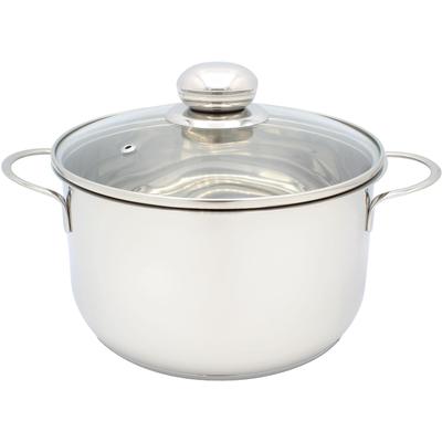 Fleischtopf KRÜGER "Saturn", silber, B:16cm H:10cm L:24,5cm Ø:16cm, Töpfe, Glasdecke für praktisches Sichtkochen Image