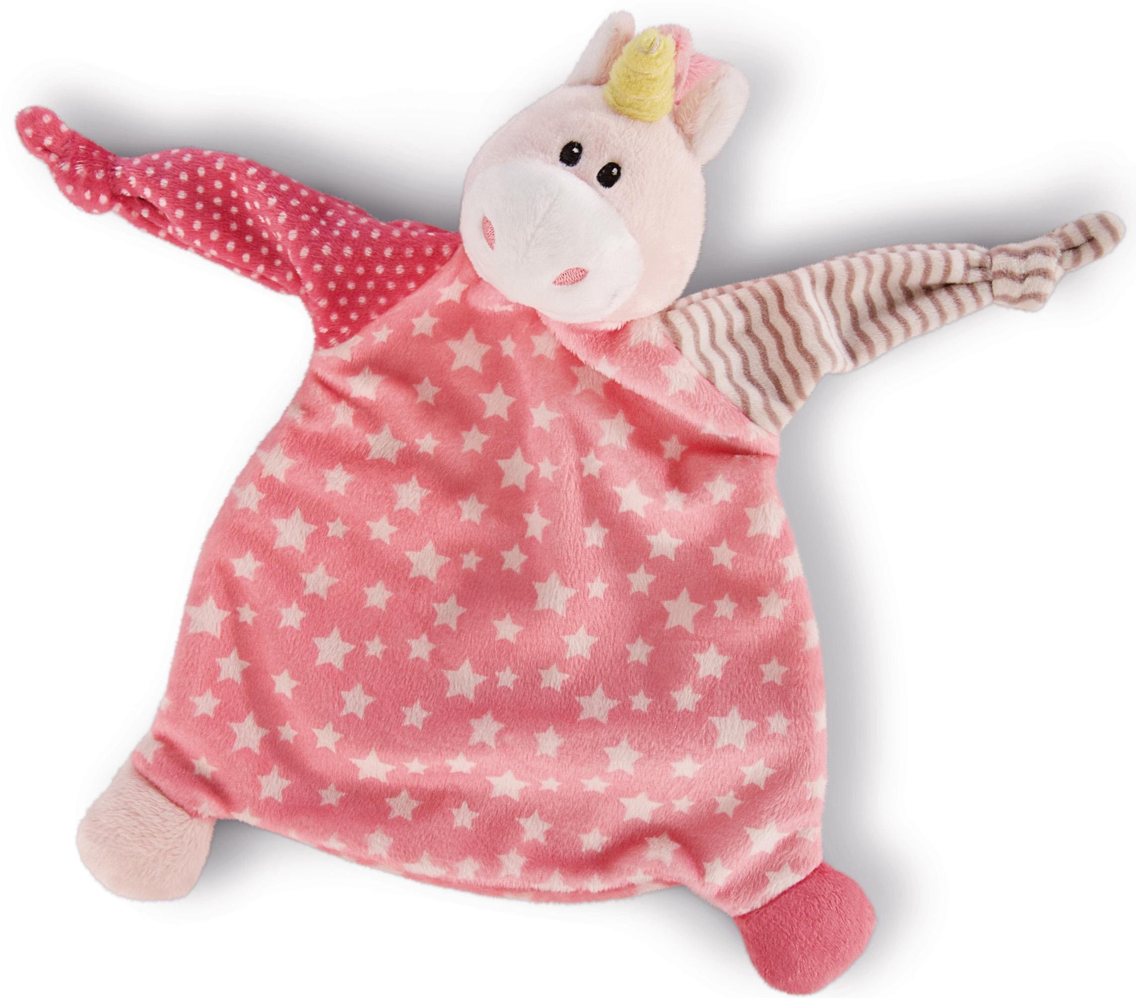 Schmusetuch NICI "My First NICI Kollektion, Einhorn Stupsi, rosa mit Sternen", Baby, rosa, Polyester, Schnuffeltücher, mit aufgestickten Augen Image