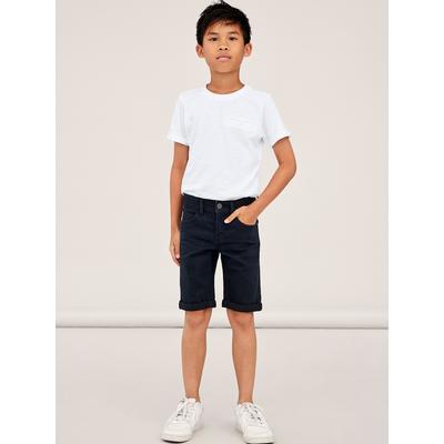 Shorts NAME IT "NKMSILAS SLIM DNM L SHORT", Jungen, Gr. 92, N-Gr, schwarz (schwarz denim), Denim/Jeans, Obermaterial: 72% Baumwolle, 26% Polyester, 2% Elasthan, modisch, slim fit, Hosen Image