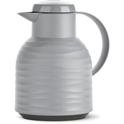 Isolierkanne EMSA "Samba Wave", stone, grau, B:14,5cm H:21,7cm, Kunststoff, Glas, Kannen, Made in Germany, 12h warm/24h kalt, Quick-Press-Deckel, Glaskolben Image