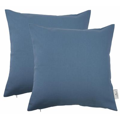 Dekokissen TOM TAILOR HOME "Dove" Gr. 1, blau (jeansblau, unifarben), B:38cm L:38cm, Baumwolle, Dekokissen_Sitzkissen_Kissenhüllen, unifarben, Kissenhüllen ohne Füllung, 2er Pack Image