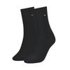 Socken TOMMY HILFIGER "TH WOMEN SOCK CASUAL 2P", Damen, Gr. 39-42, schwarz, Baumwollmischung, Polyamid, Elasthan, unifarben, elastisch, Socken, mit flacher Zehennaht