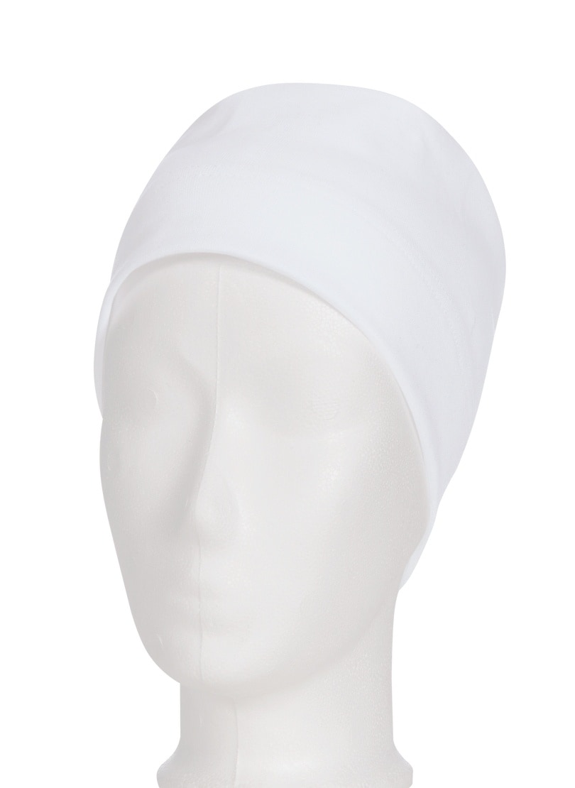 Strickmütze TRIGEMA "TRIGEMA Soft-Cap aus Viskose", Kinder, Gr. 900, weiß, Kunstfaser, Mützen Image