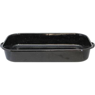 Bratpfanne ELO - BASIC "Basic", schwarz (schwarz mit weißen punkten), B:23,5cm H:6cm L:43,5cm Ø:38cm, Pfannen, Auflaufform, emaillierte hohle Seitengriffe, 38 cm Image