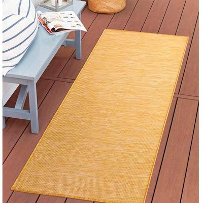 Outdoorteppich CARPET CITY "PALM 2778", gelb, B:80cm H:5mm L:150cm, Polypropylen, Teppiche, Läufer, Wetterfest & UV-beständig, für Balkon, Terrasse, Küche, flach Image