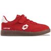 Sneaker LOTTO, Kinder, Gr. 27, rot (rot, weiß), Synthetik, mehrfarbig, sportlich, Schuhe, - praktisch: mit Elastiksenkeln - ganz ohne Schnüren