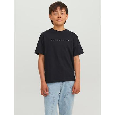 Kurzarmshirt JACK & JONES JUNIOR "JJESTAR JJ TEE SS NOOS JNR", Jungen, Gr. 152, schwarz, Jersey, Obermaterial: 100% Baumwolle, bedruckt, casual, relaxed fit, Rundhals, Kurzarm, Shirts Image