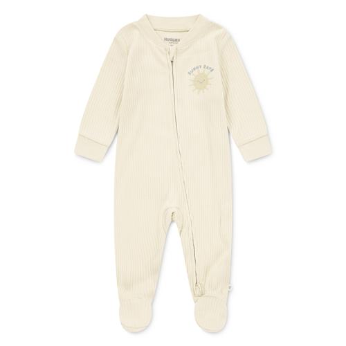 Strampler HUGGIES BABYWEAR, Baby, Gr. 4 (74), N-Gr, marzipan, Obermaterial: 100% Baumwolle, Strukturmuster, casual, regular fit, Langarm Rippbündchen, Overalls, mit Logo Schriftzug