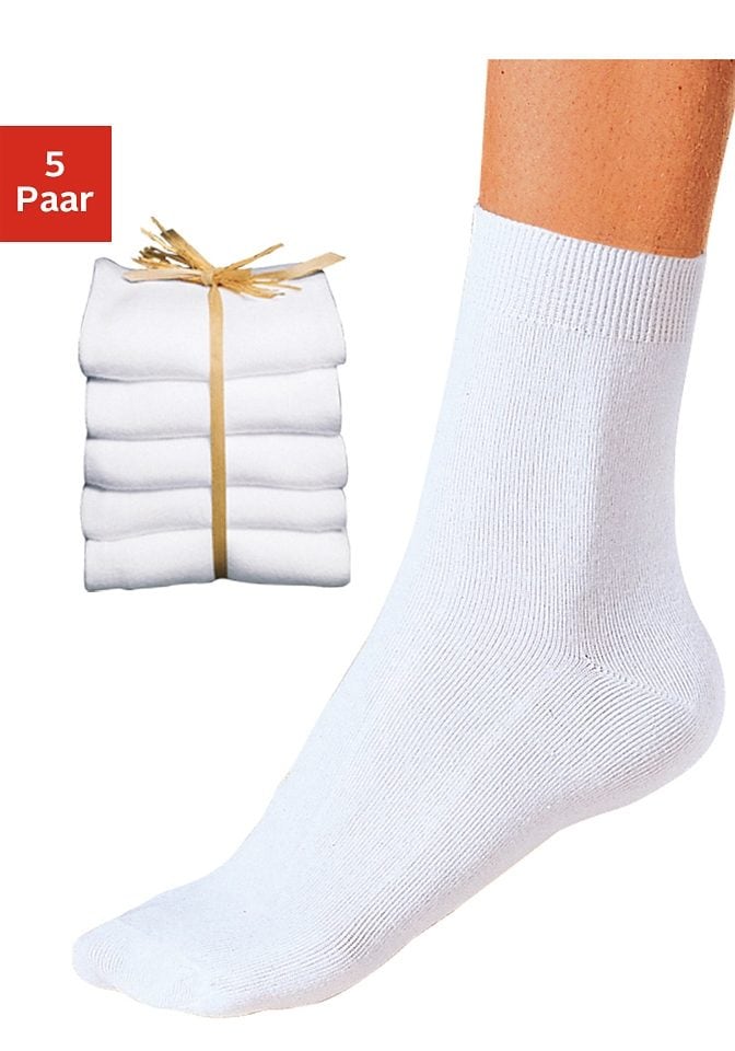 Basicsocken GO IN, Damen, Gr. 39-42, weiß, Baumwolle, Baumwollmischung, Elasthan, Polyamid, Polyester, unifarben, elastisch, Socken, unifarben
