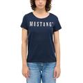 Kurzarmshirt MUSTANG "Damen Style Alma", Damen, Gr. XXXL, blau (dunkelblau), Jersey, 100% Baumwolle, casual, Rundhals, Shirts