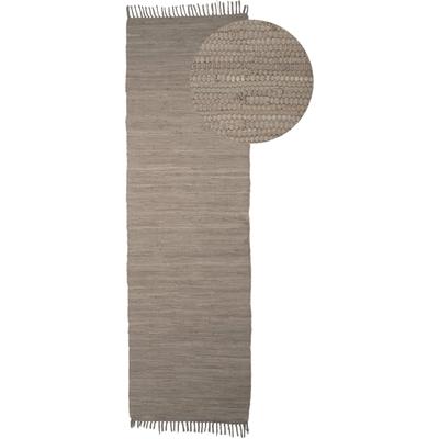 Teppich CARPETFINE "Kelim Chindi uni", grau (taupe), B:70cm H:5mm L:140cm, Baumwolle, Teppiche, Wendeteppich, reine Baumwolle, handgewebt, Uni-Farben, mit Fransen Image