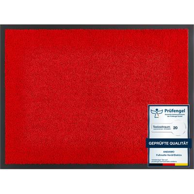 Fußmatte ANDIAMO "Verdi, Made in Netherlands", rot, B:60cm H:6mm L:90cm, Kunstfaser, Teppiche, Schmutzfangläufer, Schmutzfangmatte, auch für überdachten Außenbereich geeignet, waschbar Image
